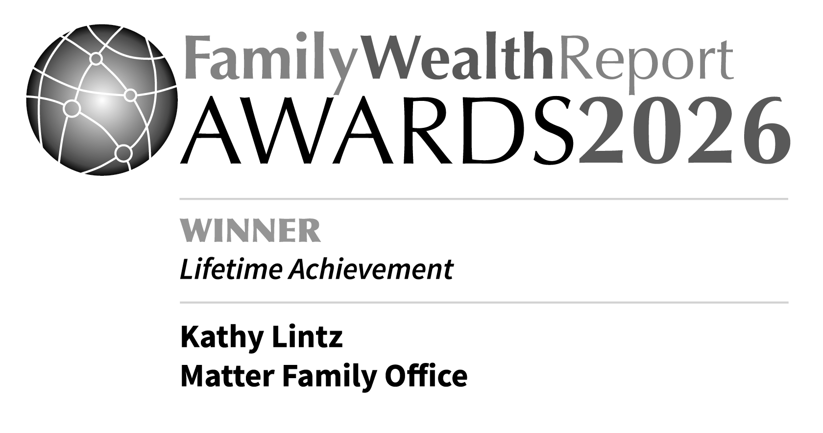 Family Wealth Report 2026 Lifetime Achievement Award winner